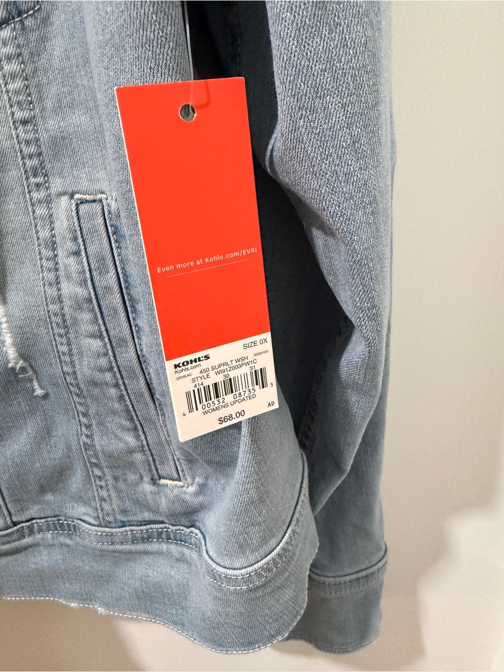 EVRI Light Blue Distressed Denim Jacket - Picture 2 of 4
